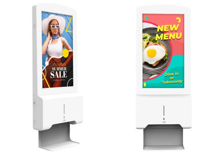 android hand ontsmettingsstation reclame display